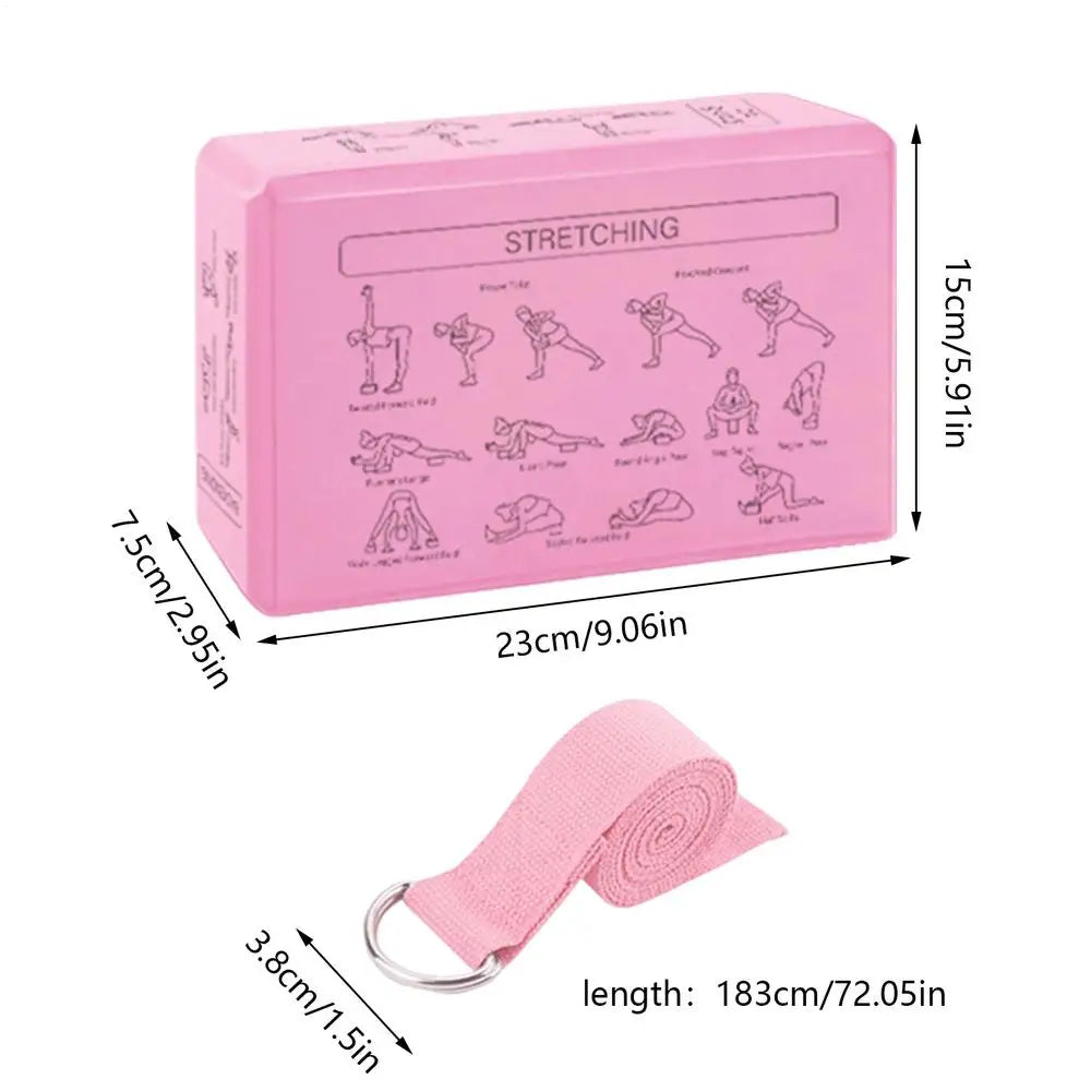 Yoga Blokken EVA Foam - 2 Stuks met Stretch Riem