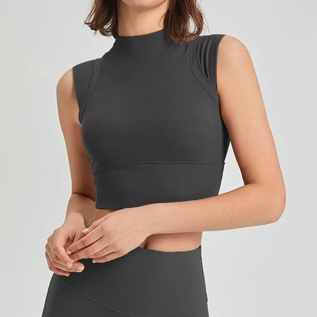 Yogaleven Crop Vest – Hoge Hals Push-Up