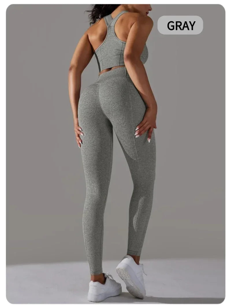 Yogaleven Naadloze Set – Sportlegging & Vest