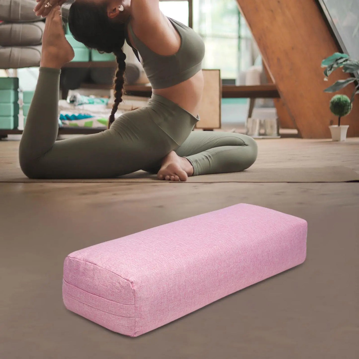 Yoga Bolster Kussen - Rechthoekig met Draaghandvat