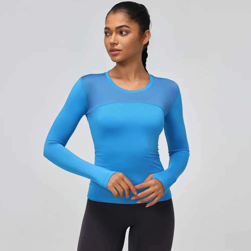 Yogaleven Mesh Shirt – Lange Mouw Sneldrogend