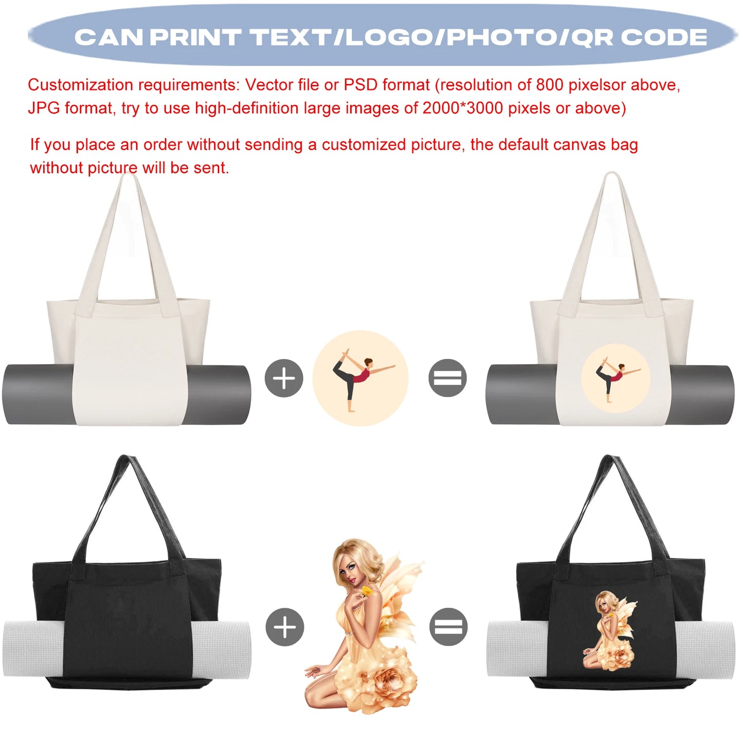 Yogamat Tas Canvas - Personaliseerbaar Met Logo