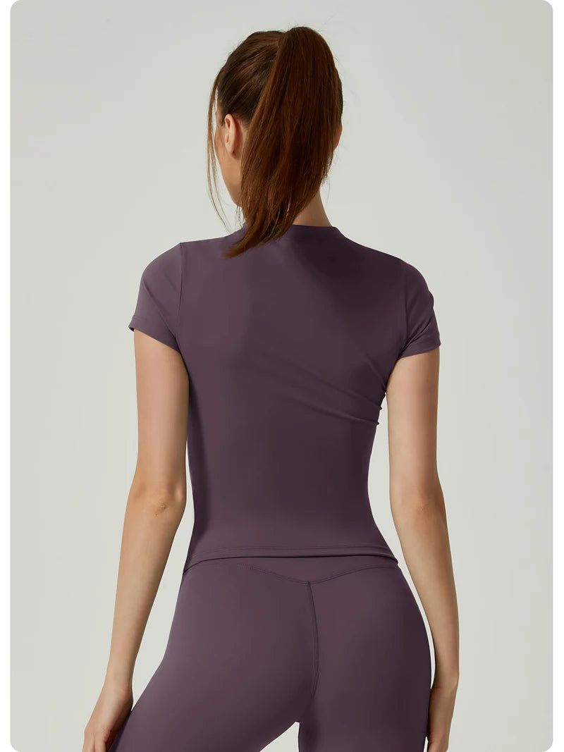 Crop Top Naadloos - Korte Mouw