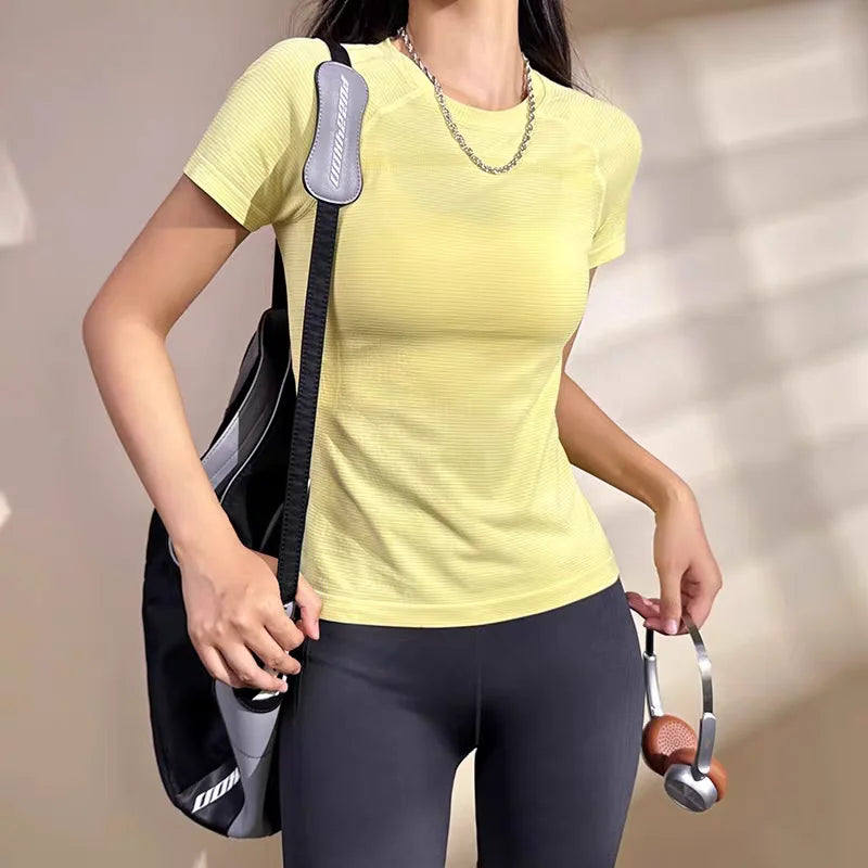 Yoga Shirt Naadloos - Korte Mouw