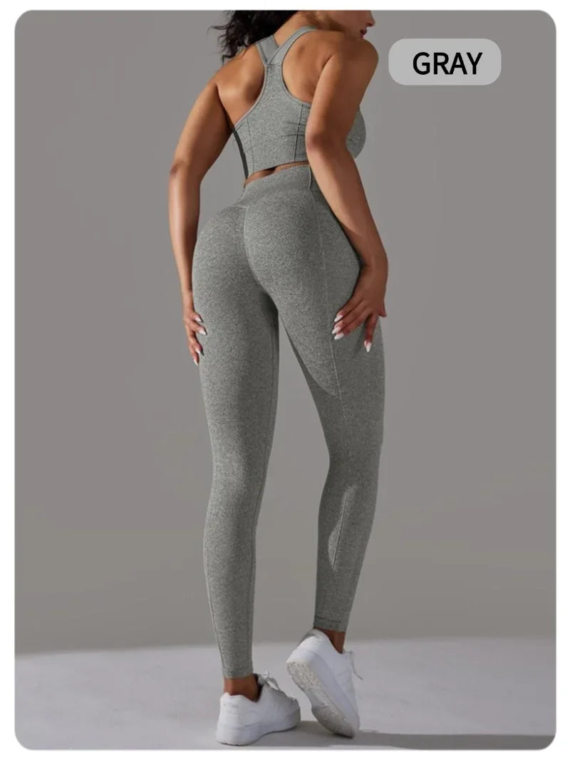 Yogaleven Naadloze Set – Sportlegging & Vest