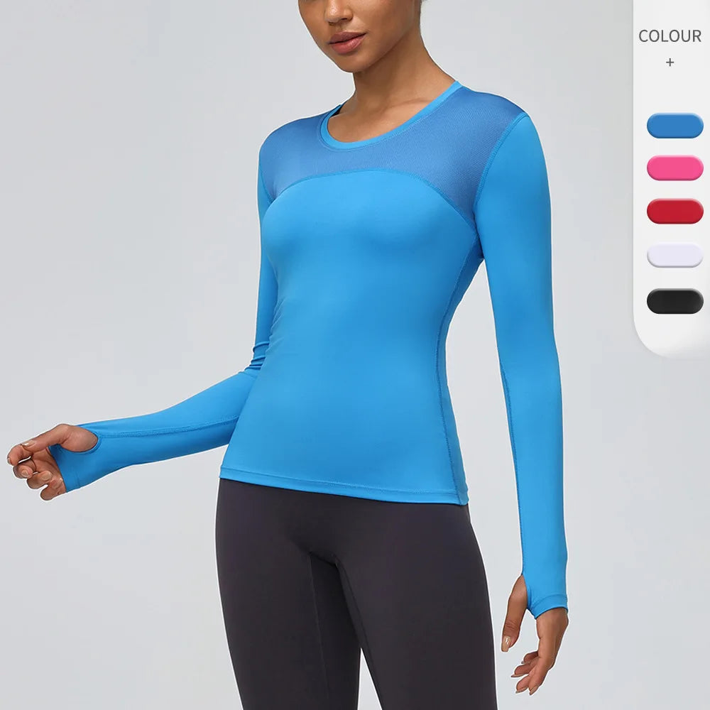 Yogaleven Mesh Shirt – Lange Mouw Sneldrogend