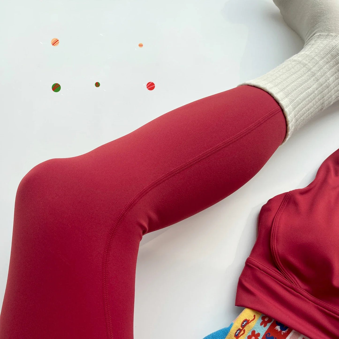 Yogaleven 2-delig Set – High Waist Legging & BH Rood