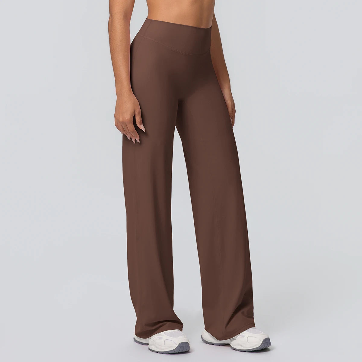 Dames Ademende Wijde Pijp Yogabroek – High Waist Sportbroek voor Buiten & Gym