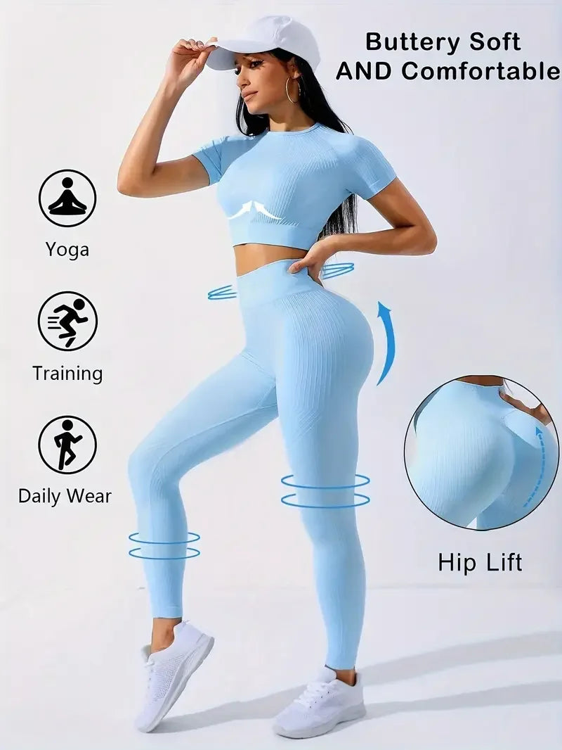 Yogaleven Naadloze Set – Legging & Crop Top