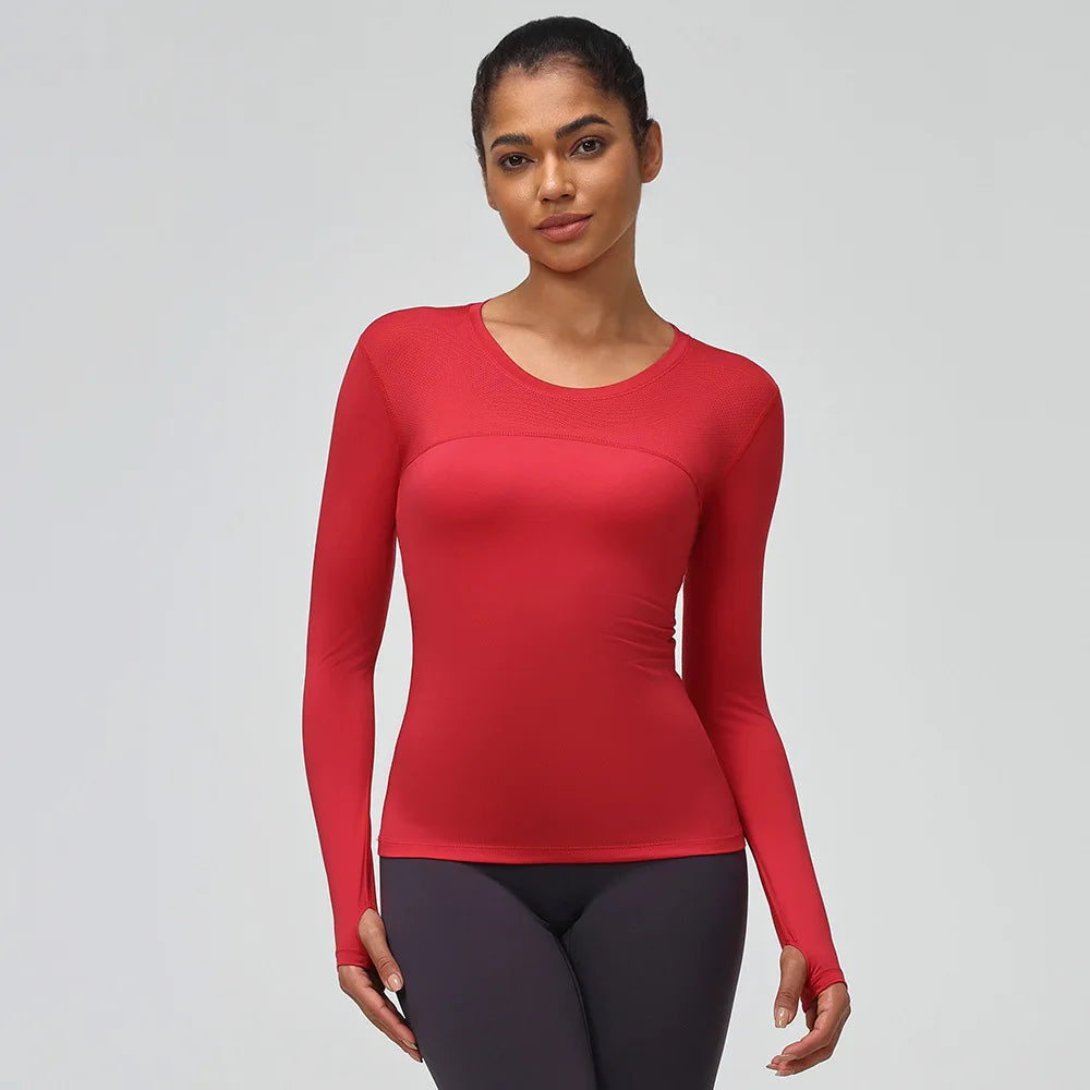 Yogaleven Mesh Shirt – Lange Mouw Sneldrogend