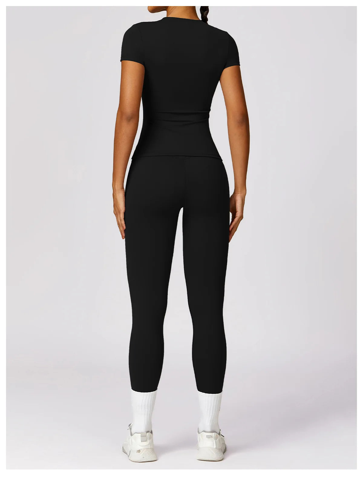 Dames Yoga Top Naadloos - Sexy Sport Shirt Korte Mouw