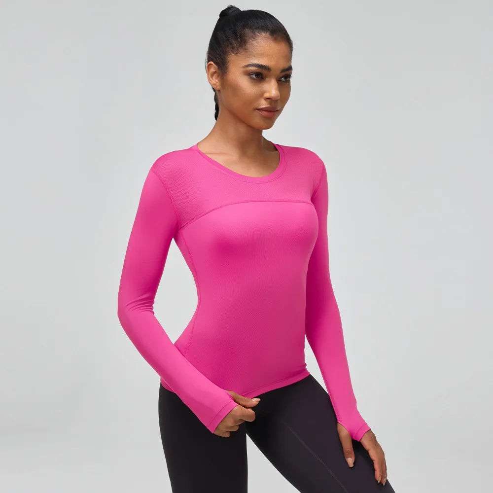 Yogaleven Mesh Shirt – Lange Mouw Sneldrogend