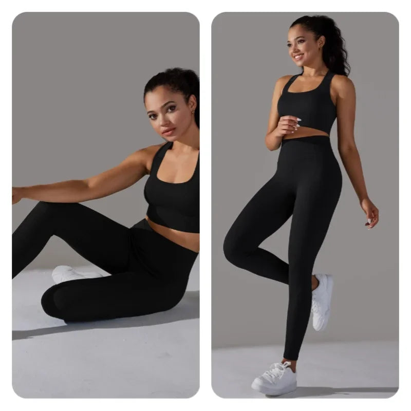 Yogaleven Naadloze Set – Sportlegging & Vest