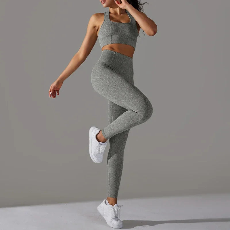 Yogaleven Naadloze Set – Sportlegging & Vest