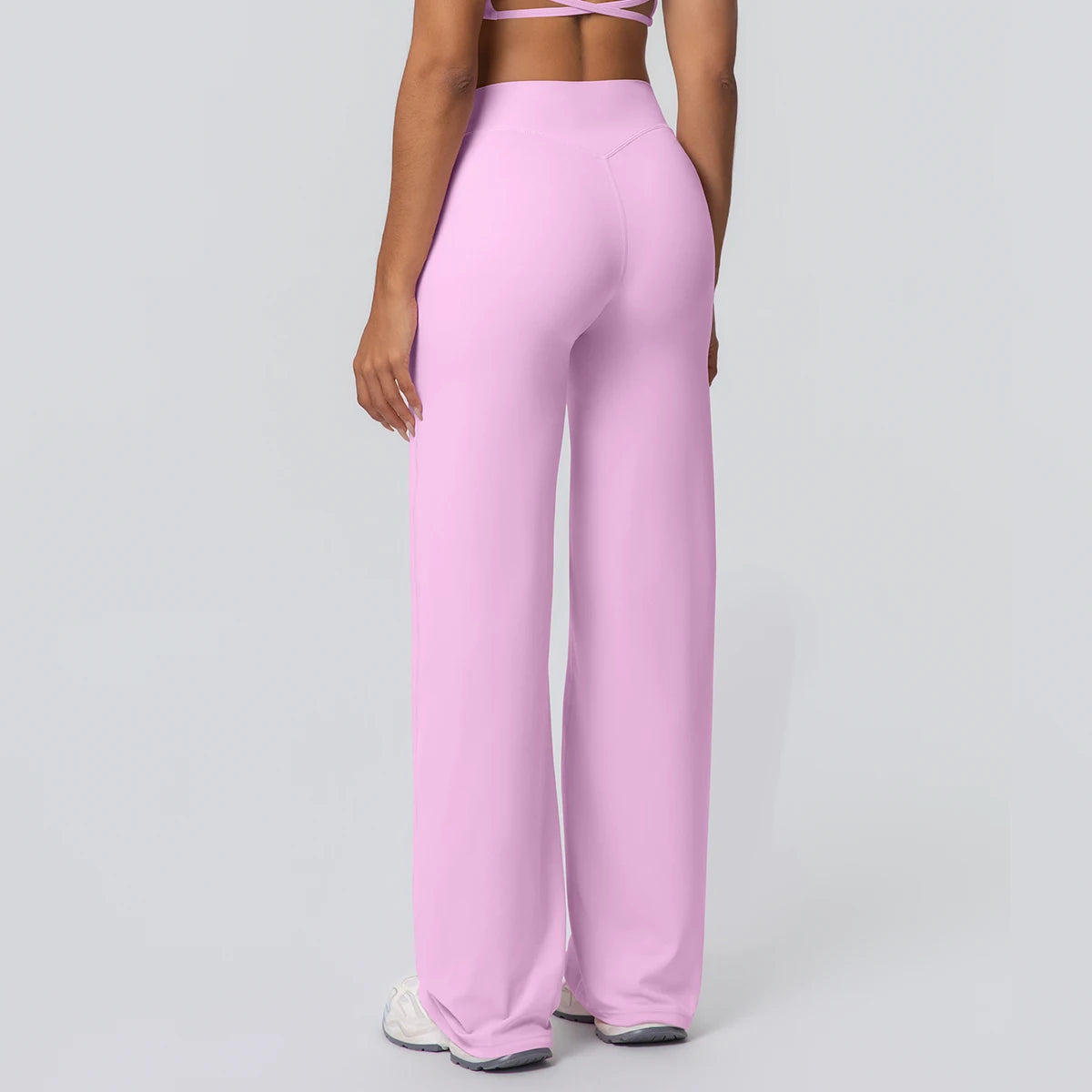 Dames Ademende Wijde Pijp Yogabroek – High Waist Sportbroek voor Buiten & Gym