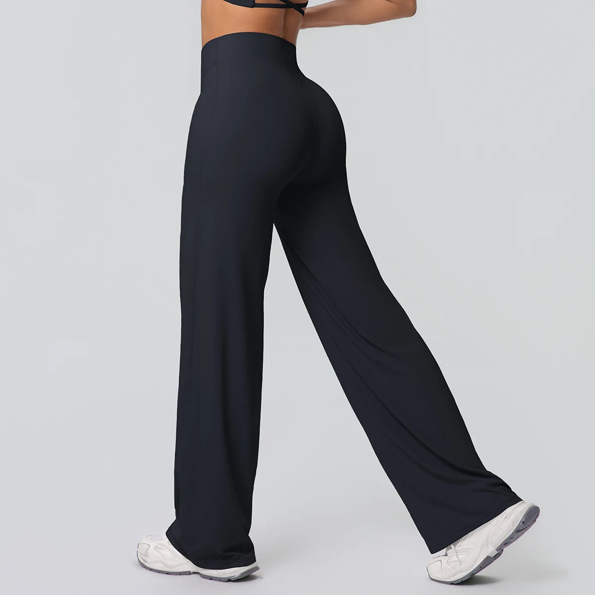 Dames Ademende Wijde Pijp Yogabroek – High Waist Sportbroek voor Buiten & Gym