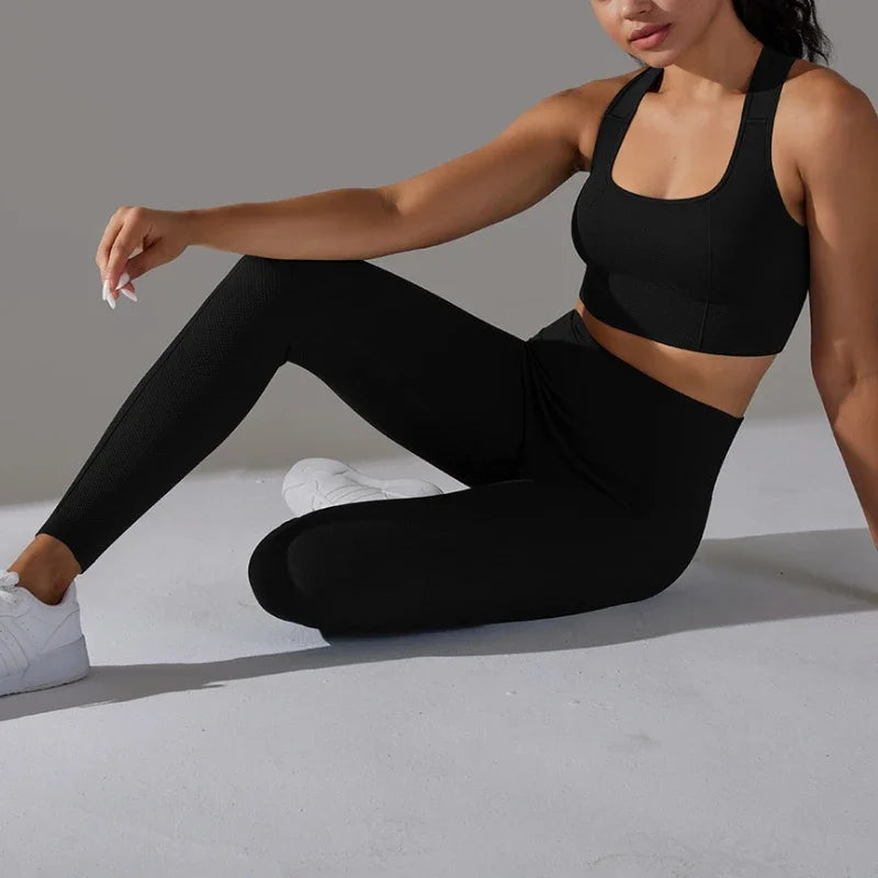 Yogaleven Naadloze Set – Sportlegging & Vest