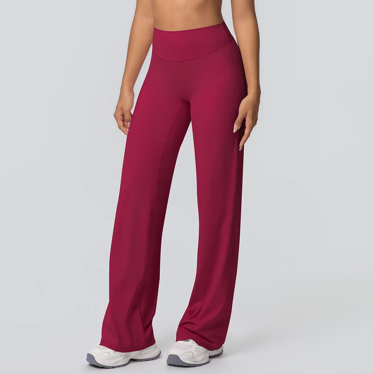 Dames Ademende Wijde Pijp Yogabroek – High Waist Sportbroek voor Buiten & Gym