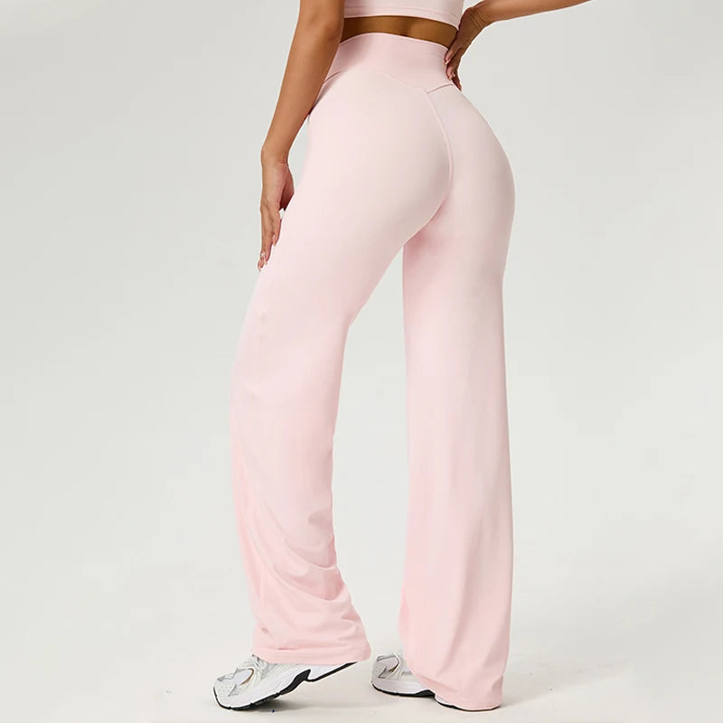 Dames High Waist Rechte Pijp Yogabroek – Zachte Gymlegging met Ademend Nylonmateriaal