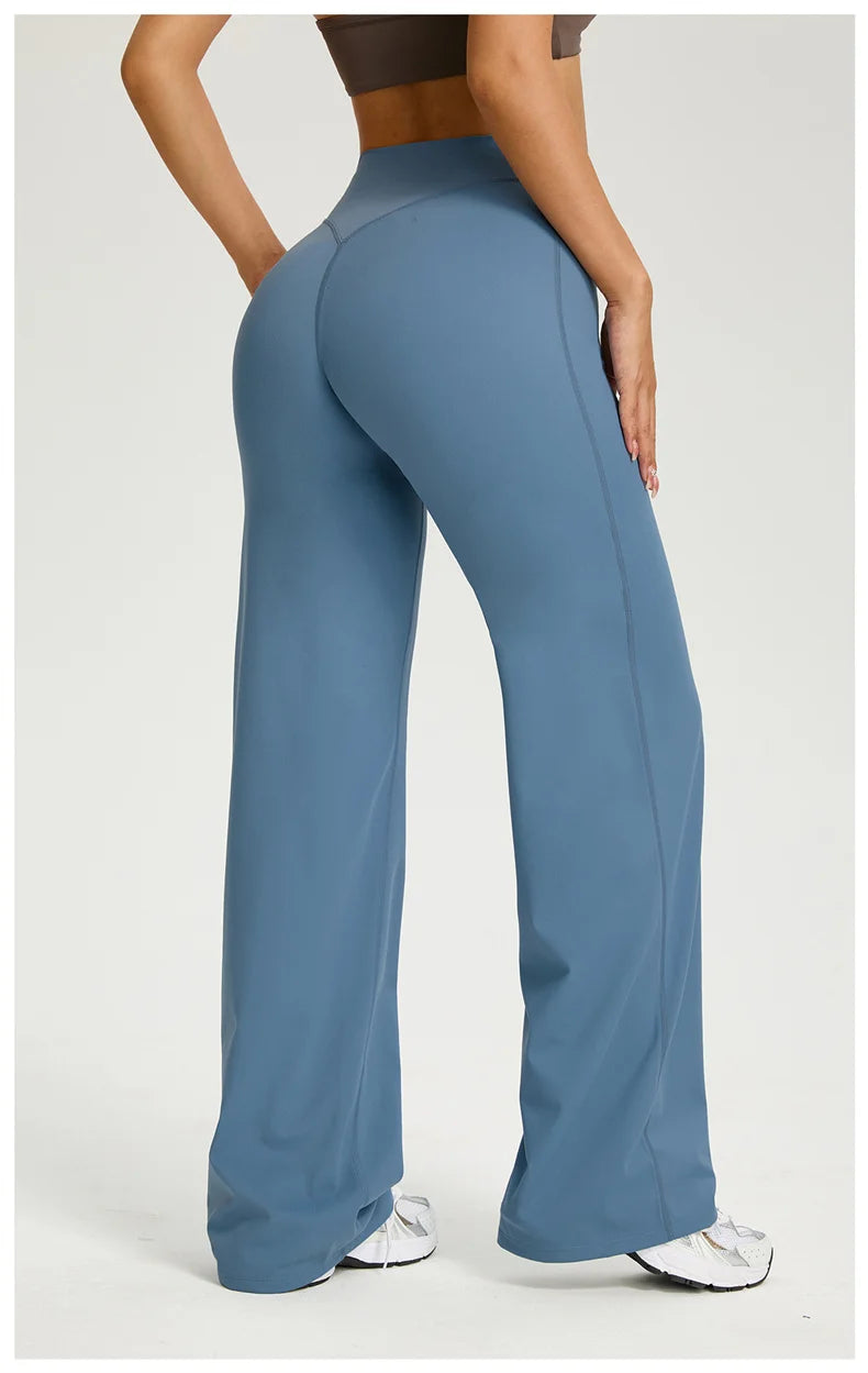 Dames High Waist Rechte Pijp Yogabroek – Zachte Gymlegging met Ademend Nylonmateriaal