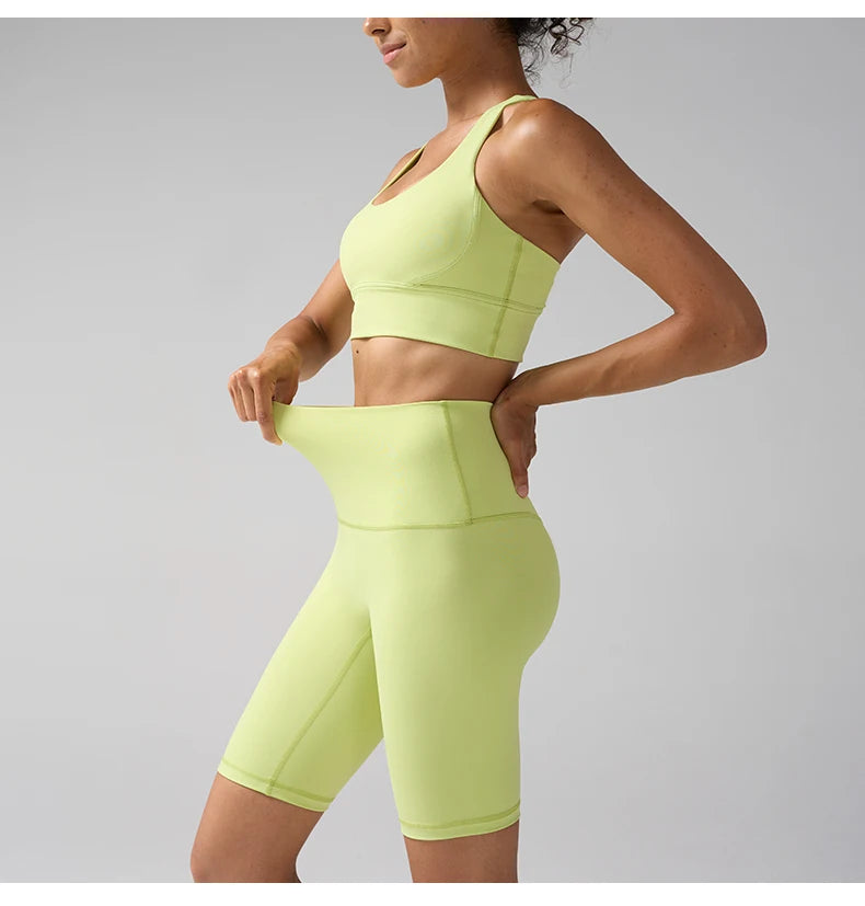 Yogaleven Shorts Set – Cross BH & High Waist Shorts