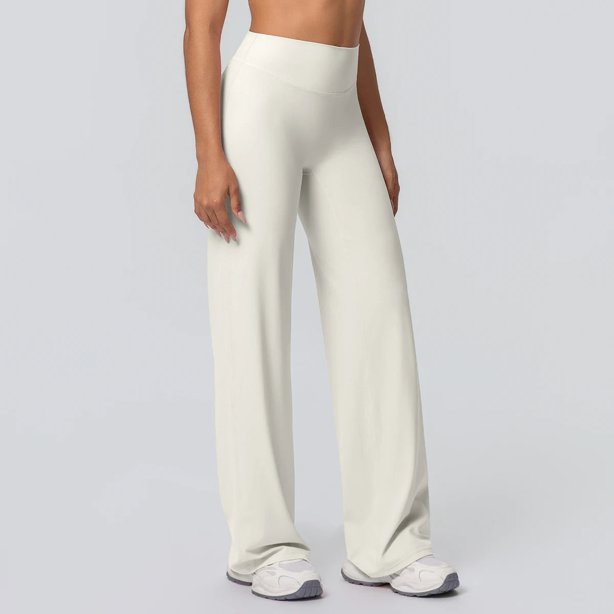 Dames Ademende Wijde Pijp Yogabroek – High Waist Sportbroek voor Buiten & Gym