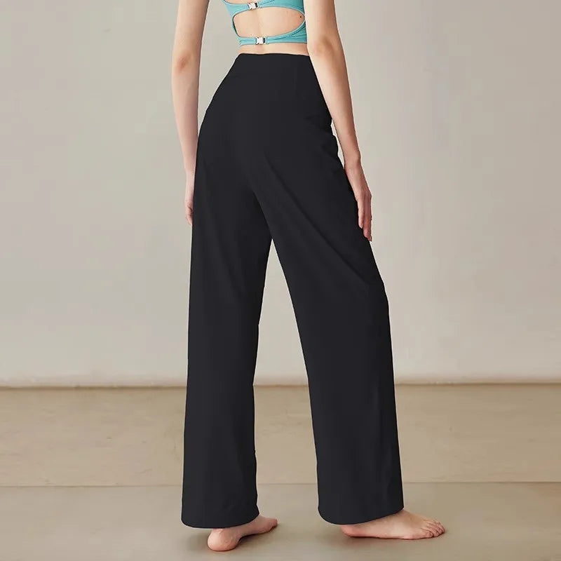 Dames High Waist Yogabroek met Zakken – Stretch Sweatpants met Zacht Gevoel