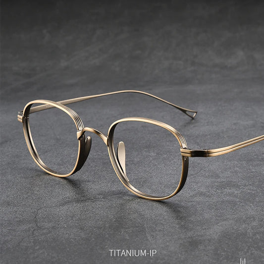 Japanse Titanium Bril – Retro Rechthoekig Montuur Unisex