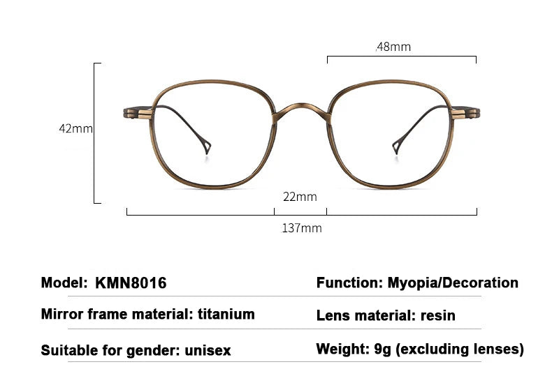 Japanse Titanium Bril – Retro Rechthoekig Montuur Unisex