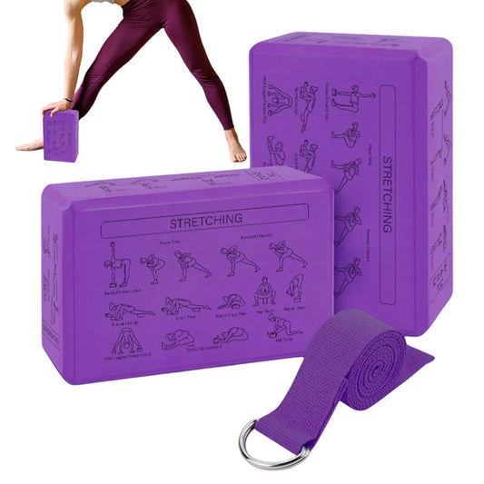 Yoga Blokken EVA Foam - 2 Stuks met Stretch Riem