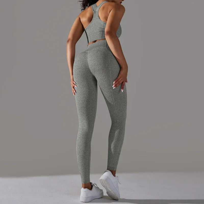 Yogaleven Naadloze Set – Sportlegging & Vest