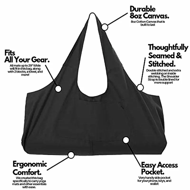 Yogamat Tas Canvas - Oversized Met Zijvak