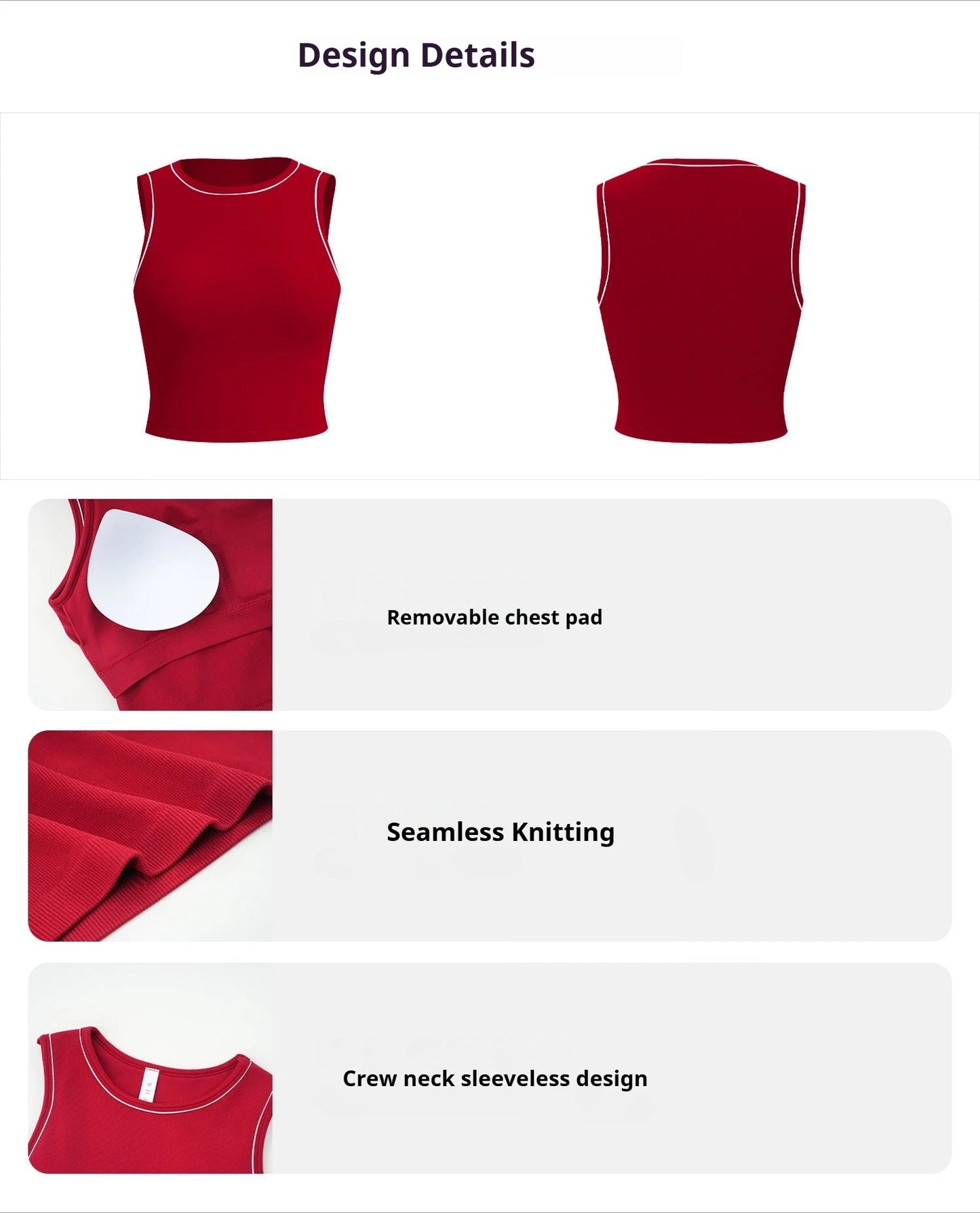 Yogaleven Crop Tank Top – Afneembare Pads