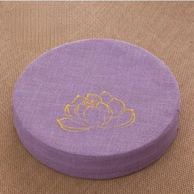 Meditatie Kussen Rond - Geborduurd Lotus Patroon 40x6cm