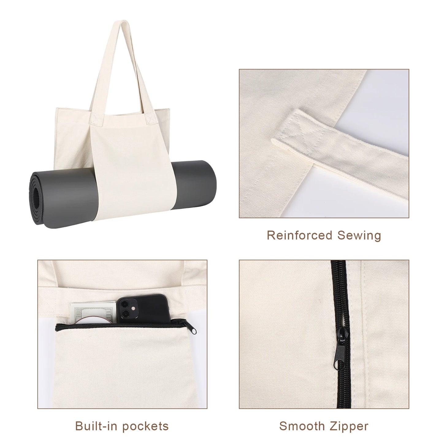 Yogamat Tas Canvas - Personaliseerbaar Met Logo