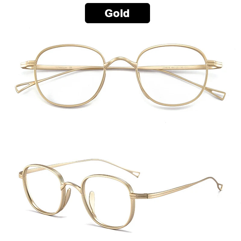 Japanse Titanium Bril – Retro Rechthoekig Montuur Unisex