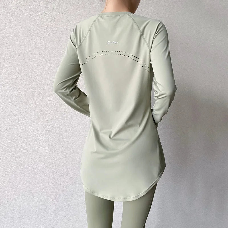 Yogaleven Heup Top – Lange Mouw Sneldrogend