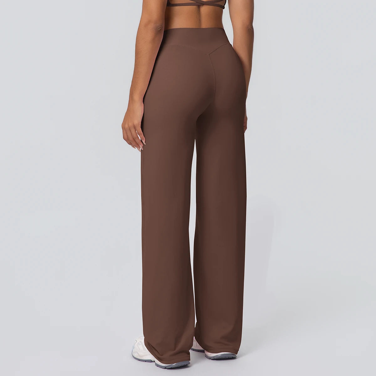 Dames Ademende Wijde Pijp Yogabroek – High Waist Sportbroek voor Buiten & Gym