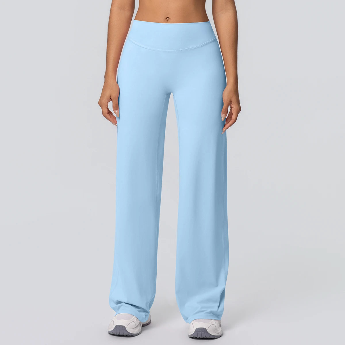Dames Ademende Wijde Pijp Yogabroek – High Waist Sportbroek voor Buiten & Gym