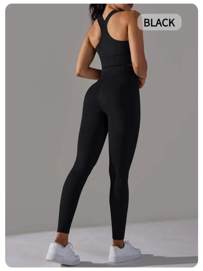 Yogaleven Naadloze Set – Sportlegging & Vest