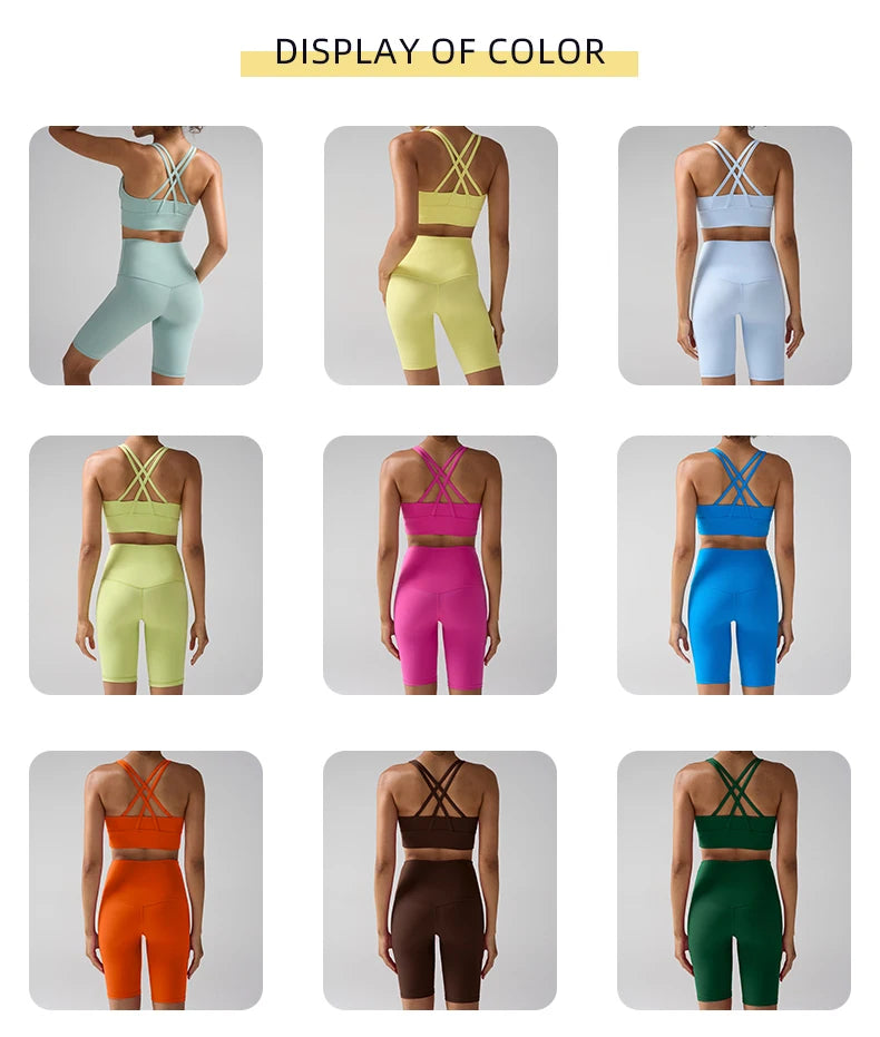 Yogaleven Shorts Set – Cross BH & High Waist Shorts