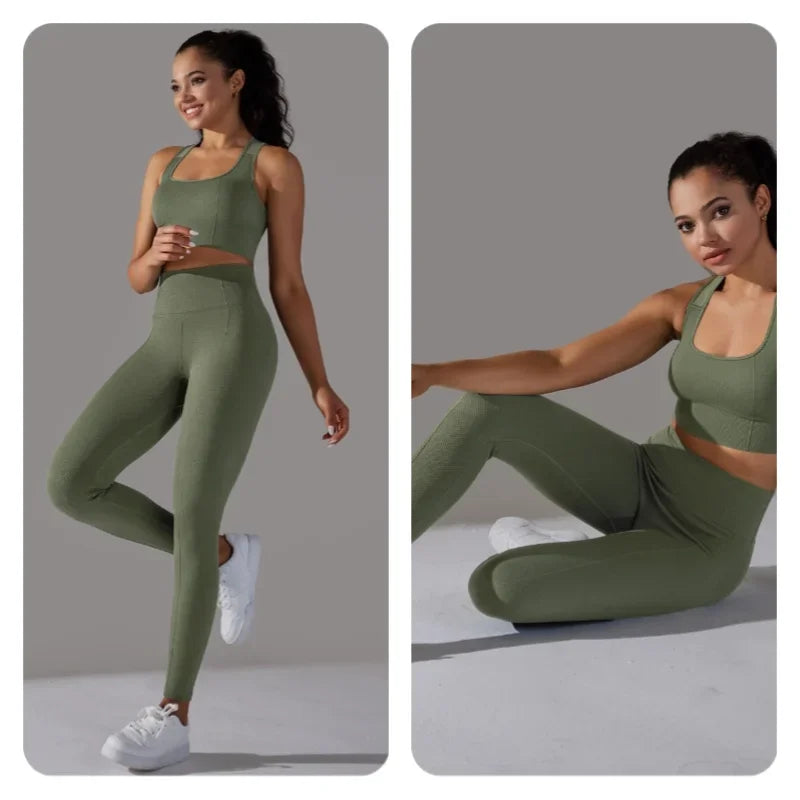 Yogaleven Naadloze Set – Sportlegging & Vest