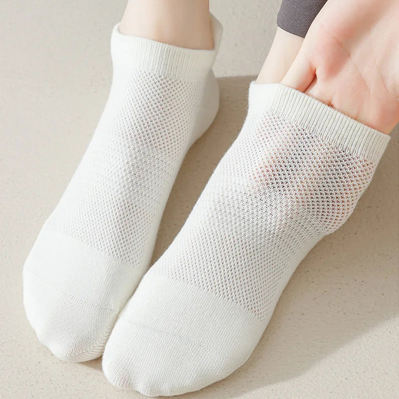 3 Paar Yoga Sokken voor Vrouwen Ademende Mesh Sokken Antislip Pilates Sokken Grip Katoen Lage Gym Fitness Sport Korte Yoga Sokken