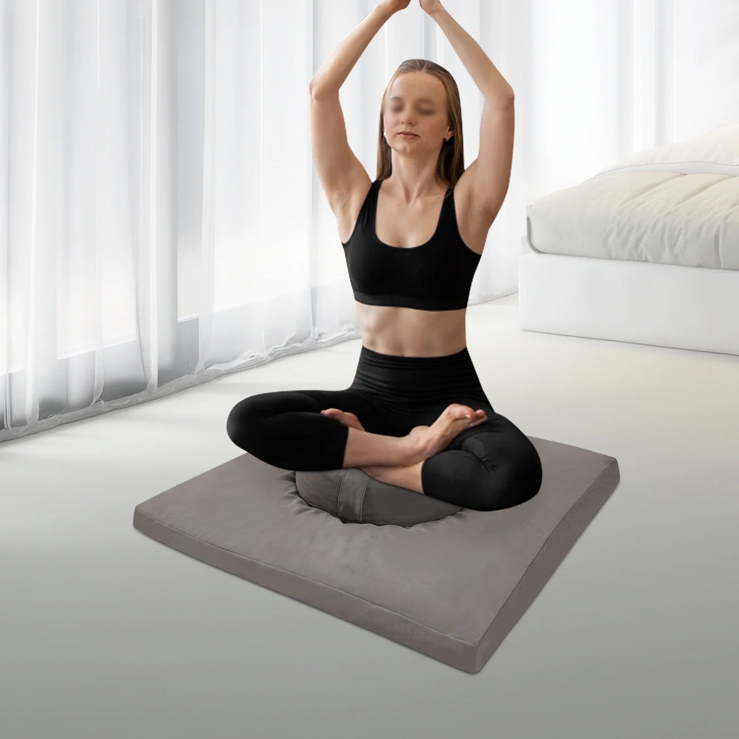 Meditatie Kussen Set - Rond & Vierkant Fluweel met Boekweit Vulling