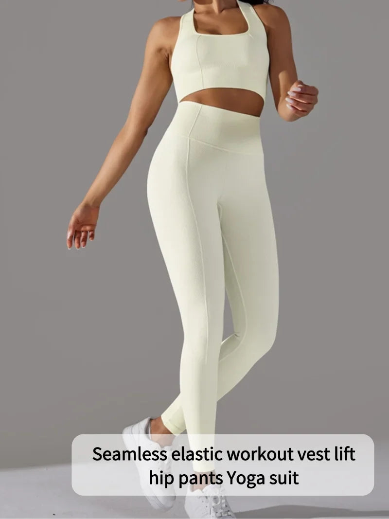Yogaleven Naadloze Set – Sportlegging & Vest