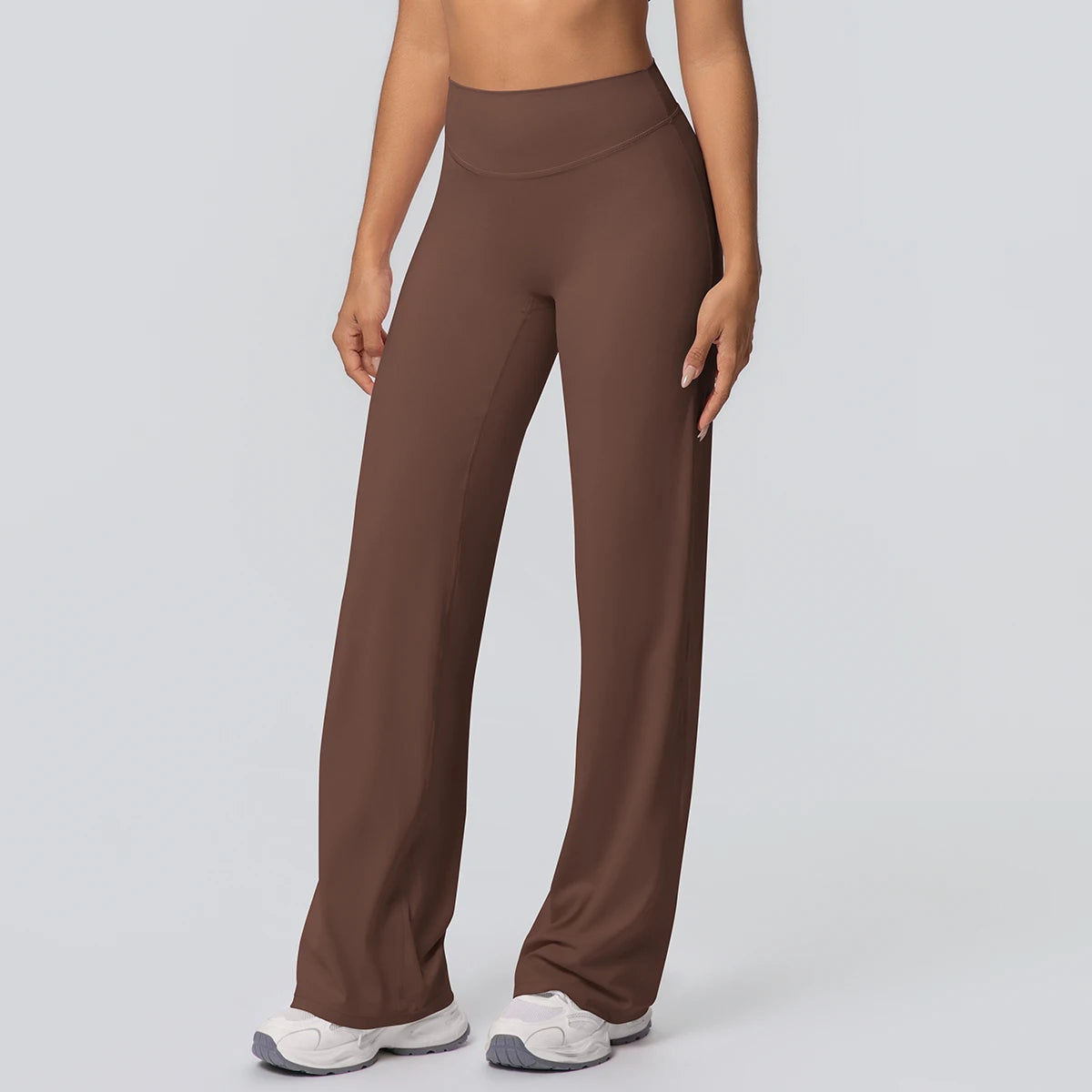 Dames Ademende Wijde Pijp Yogabroek – High Waist Sportbroek voor Buiten & Gym