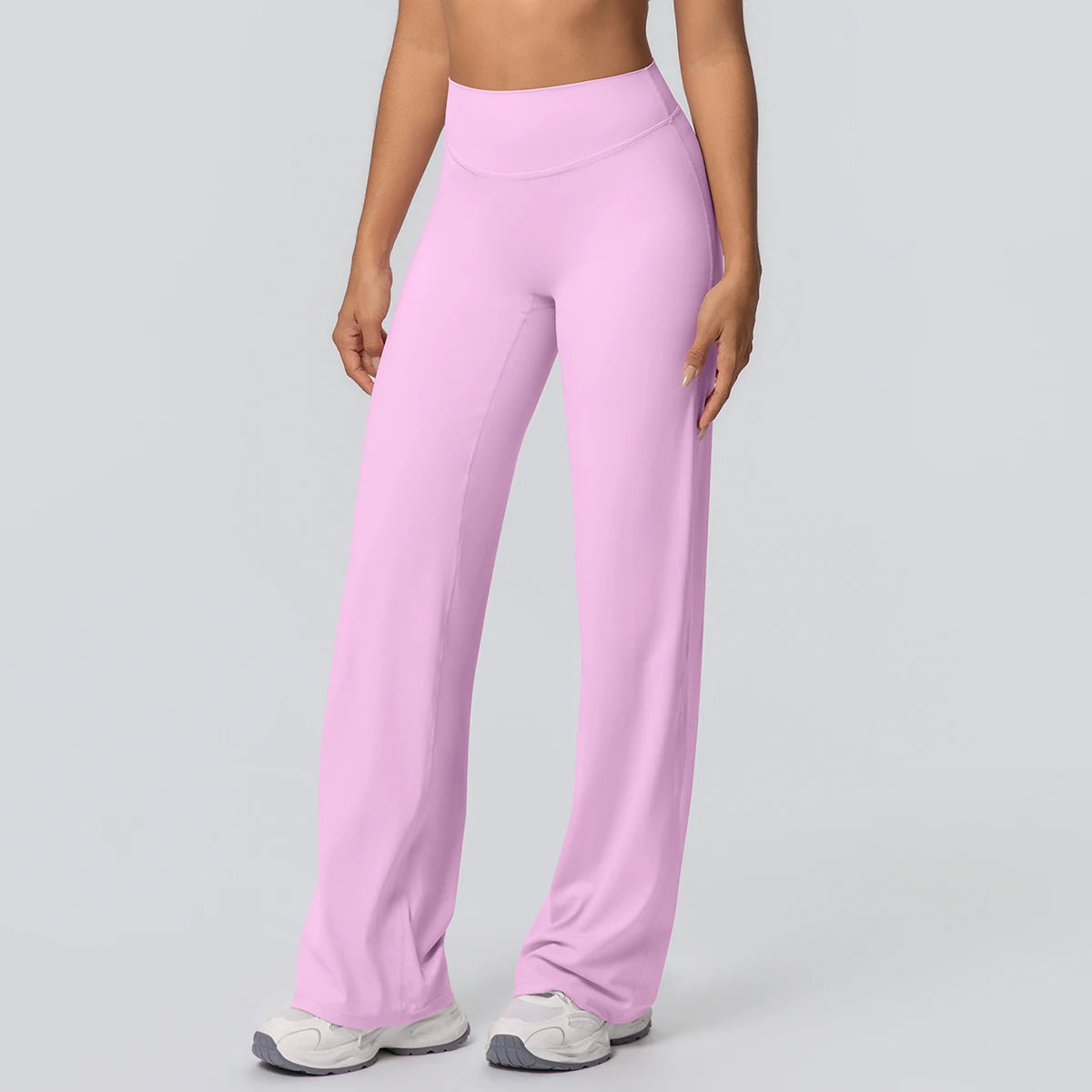 Dames Ademende Wijde Pijp Yogabroek – High Waist Sportbroek voor Buiten & Gym