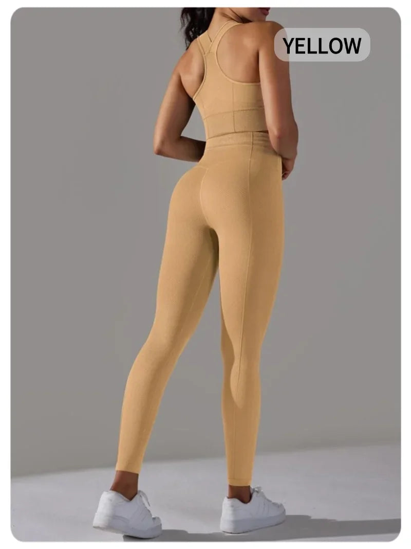 Yogaleven Naadloze Set – Sportlegging & Vest