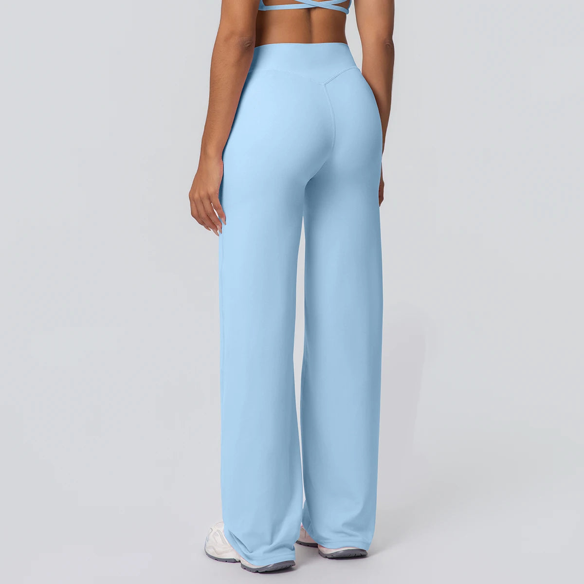Dames Ademende Wijde Pijp Yogabroek – High Waist Sportbroek voor Buiten & Gym