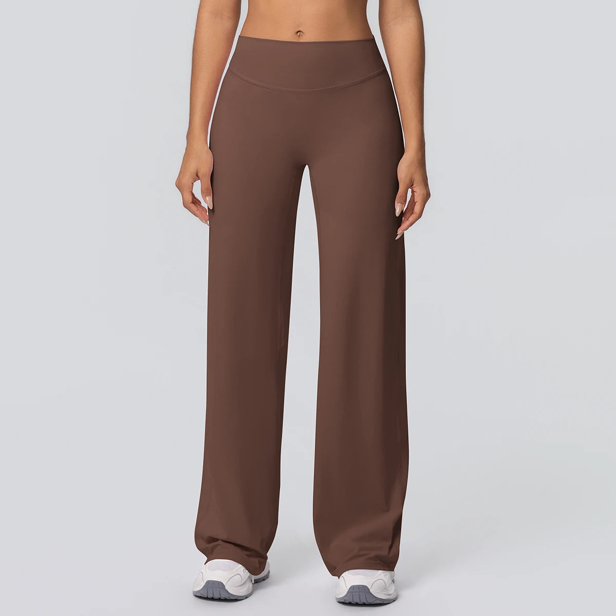 Dames Ademende Wijde Pijp Yogabroek – High Waist Sportbroek voor Buiten & Gym